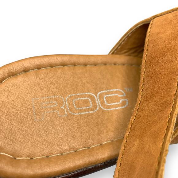 ROC Misty Slingback Sandal Size EU 40 US 8.5-9 Brown Leather Chunky Open Toe Y2K - Picture 12 of 14